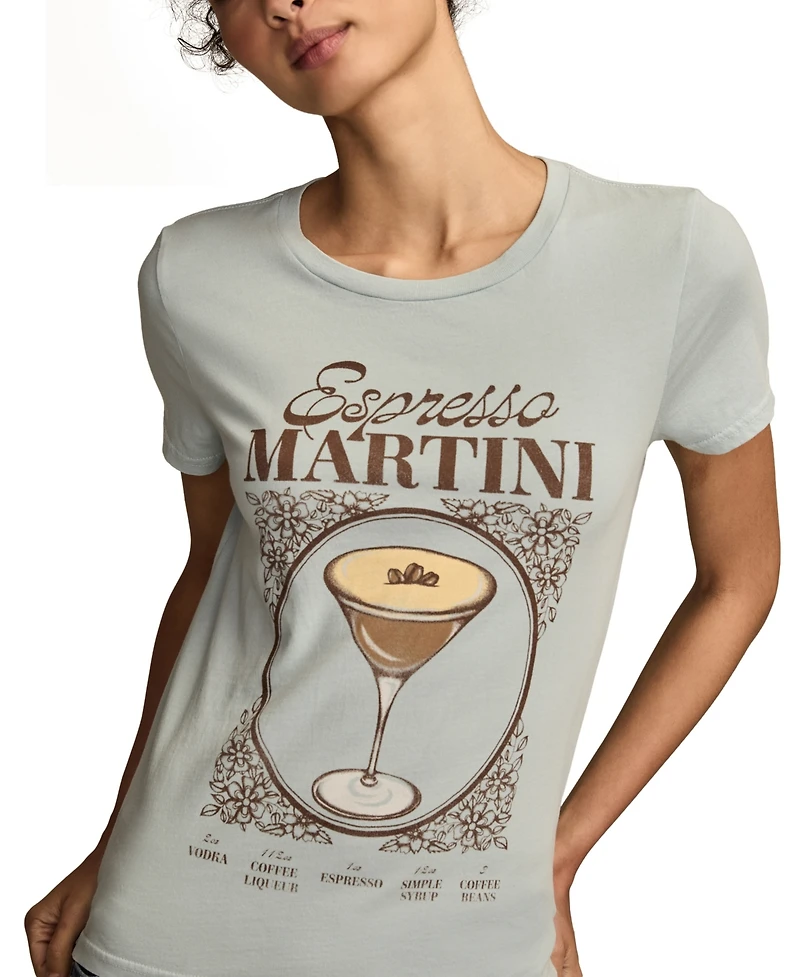 Lucky Brand Women's Espresso Martini Classic Crew Neck T-Shirt