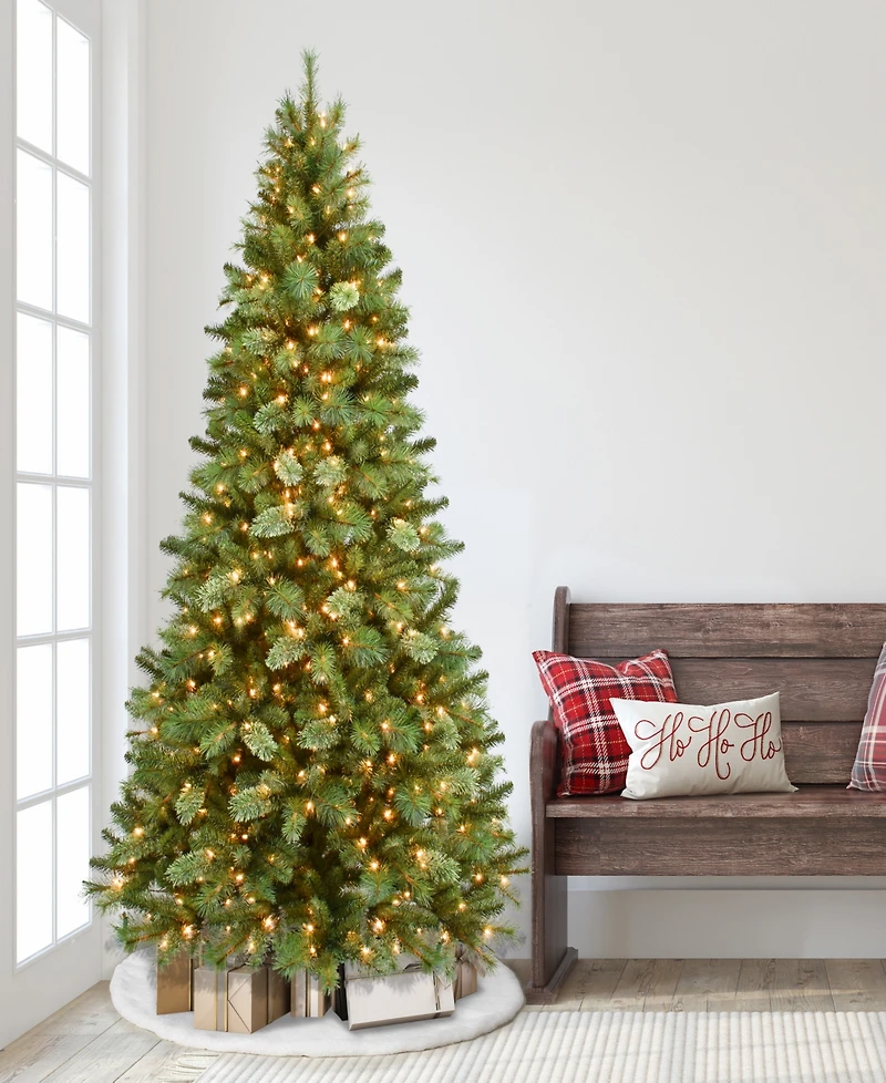 Puleo International 7.5 ft. Pre-Lit Teton Pine Artificial Christmas Tree with 600 Clear Ul listed Lights
