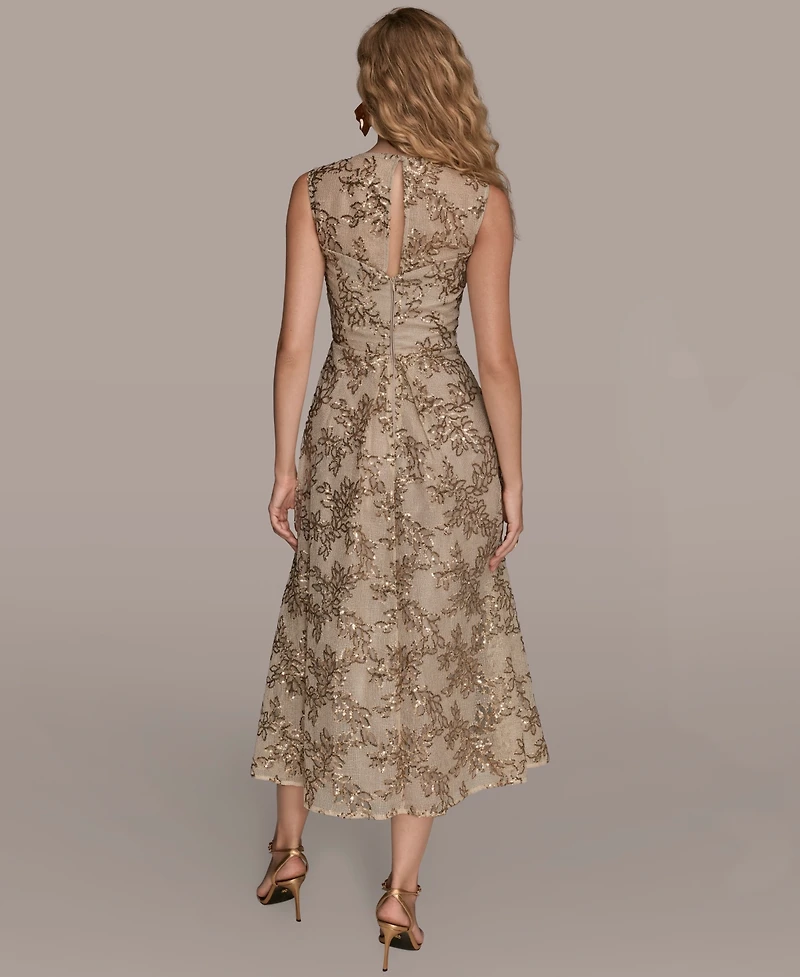 Donna Karan New York Women's Sleeveless Floral A-line Dress