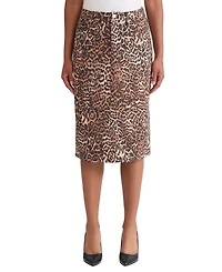 Jones New York Petite Printed Pencil Midi Skirt