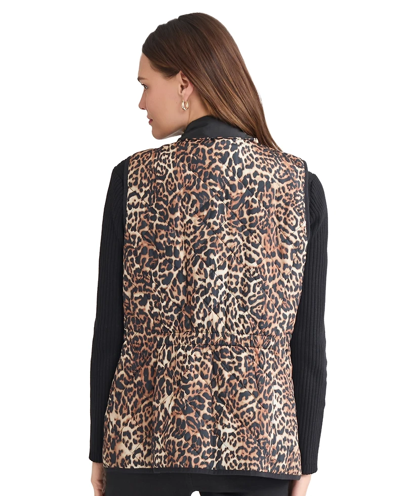 Jones New York Women's Zip-Front Quilted Vest Jacket