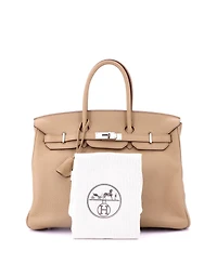 Pre-Owned Hermes Birkin Handbag Light Togo with Palladium Hardware