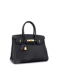 Pre-Owned Hermes Birkin Handbag Clemence with Gold Hardware