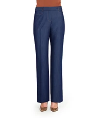 Tahari Asl Women's Mid-Rise Front-Zip Denim Trousers