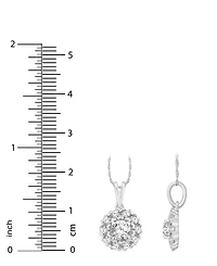 Macy's Diamond Halo Adjustable 18" Pendant Necklace (1 ct. t.w.) in 14k White Gold
