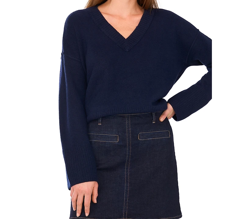 Vince Camuto Women's V-Neck Long Sleeve Sweater