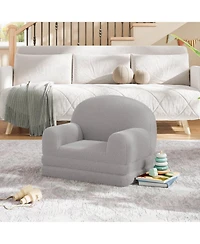 gaomon Kids Sofa Chair, 2-in-1 Convertible Toddler Couch Lounge, Comfy Fold Out Teddy Fleece Fabric Children's Bed