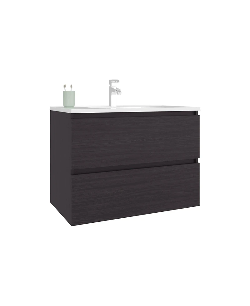Depot E-Shop Depew Bathroom Vanity, 2 Drawers, White