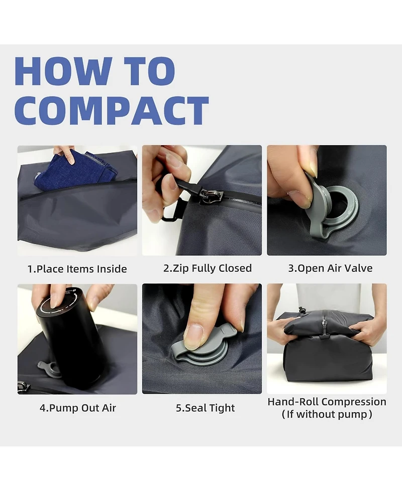 Urbanmax Reusable Vacuum Compression Bags with Pump (20")