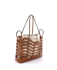 Pre-Owned Chloe Small Kayan Tote Laser Cut Leather and Canvas