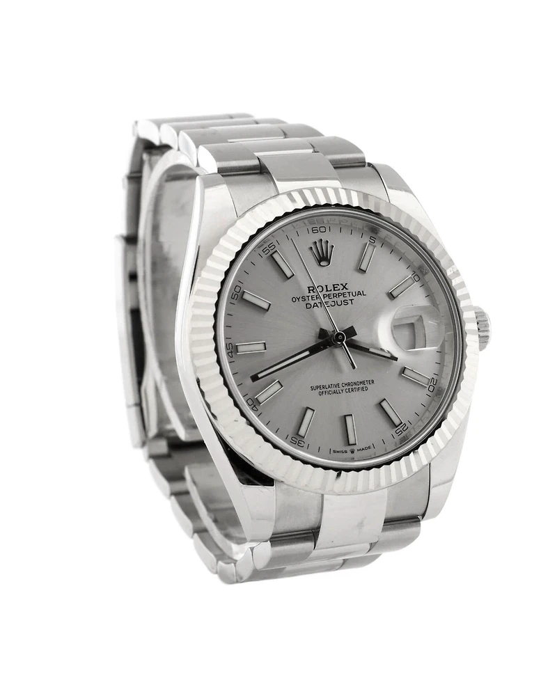 Pre-Owned Rolex Oyster Perpetual Datejust Automatic Watch in Stainless Steel and White Gold 41mm