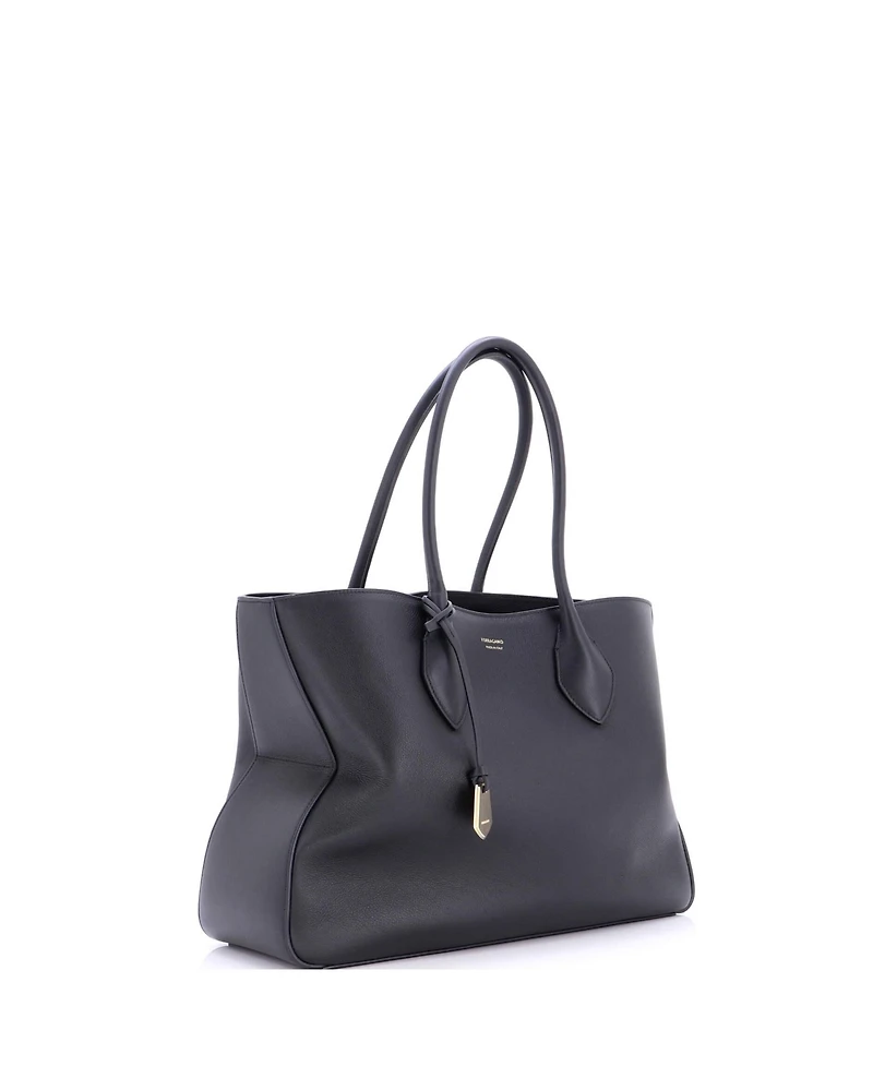 Pre-Owned Salvatore Ferragamo Large Fold Side Star Tote Leather