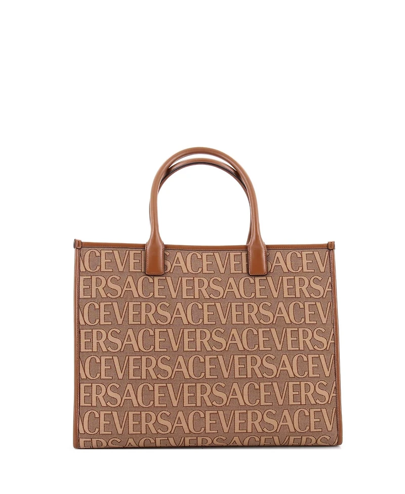 Pre-Owned Versace Large Allover Medusa Tote Printed Jacquard Canvas