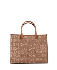 Pre-Owned Versace Large Allover Medusa Tote Printed Jacquard Canvas