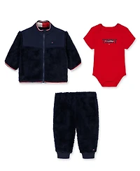 Tommy Hilfiger Baby Boys 3-Piece Bodysuit, Jacket, and Pants Set