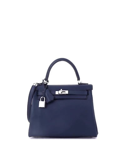 Pre-Owned Hermes Kelly 25 Handbag Swift with Palladium Hardware