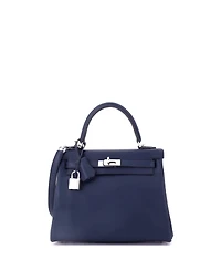 Pre-Owned Hermes Kelly 25 Handbag Swift with Palladium Hardware
