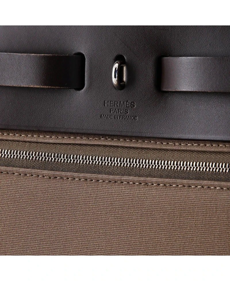 Pre-Owned Hermes 31 Herbag Zip Leather and Toile