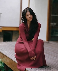 French Connection Women's Crinkle Knit Midi Dress