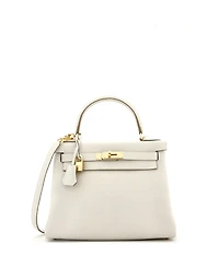Pre-Owned Hermes Kelly 28 Handbag Light Togo with Gold Hardware