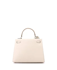 Pre-Owned Hermes Kelly 25 Handbag Light Epsom with Palladium Hardware