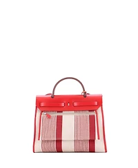 Pre-Owned Hermes 31 Herbag Zip H Vibration Toile and Leather