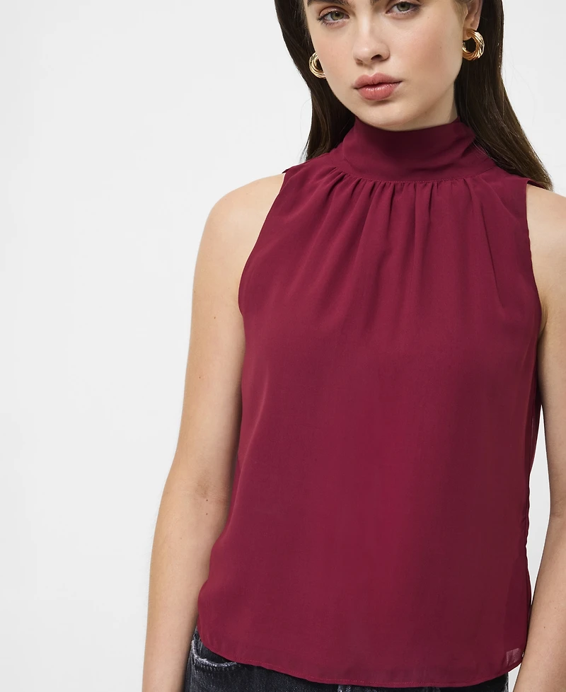 Fcuk Women's Marina Chiffon Sleeveless Bow Top
