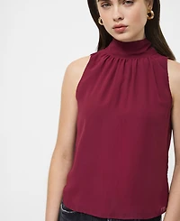 Fcuk Women's Marina Chiffon Sleeveless Bow Top