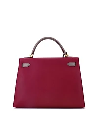 Pre-Owned Hermes Kelly 32 Handbag Bicolor Epsom with Brushed Gold Hardware