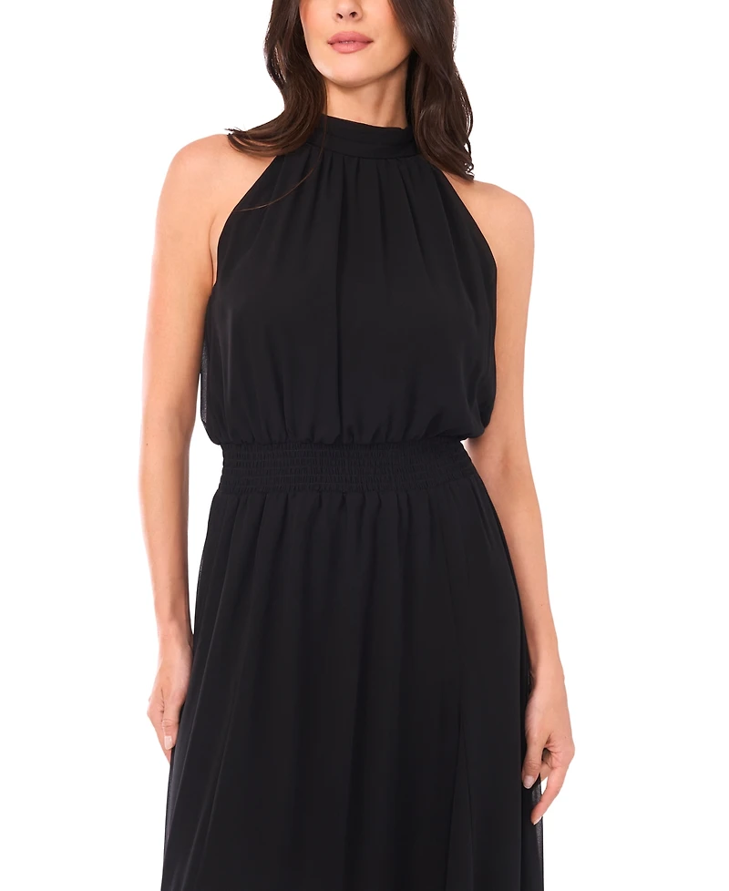 Vince Camuto Women's High Neck Smocked Waist Dress