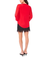 Vince Camuto Women's Split-Neck Long-Sleeve Top