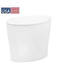 iDesign Small Oval Plastic Bathroom Trash Can - Set of 2 - White - Made in Usa