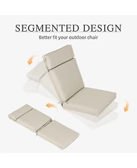 Aoodor Outdoor High Back Dining Chair Cushion with Ties and Zipper, 44"x21"x3.2", Set of 2