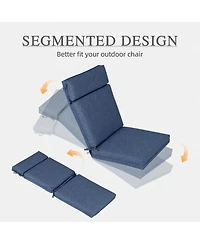 Aoodor Outdoor High Back Dining Chair Cushion with Ties and Zipper, 44"x21"x3.2