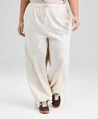 And Now This Trendy Plus Cotton Jacquard Drawstring-Hem Pants, Macy's Exclusive