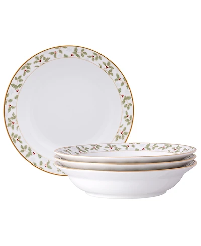 Noritake Holly & Berry 4-Pc. Dinner Bowl Set, Service for 4