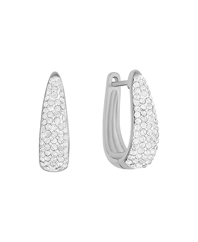 And Now THis Crystal Hinge Hoop Earrings