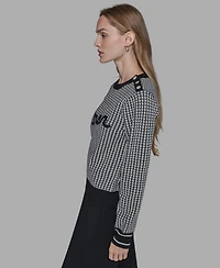 Karl Lagerfeld Paris Women's Amour Script Crewneck Sweater