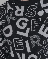 Karl Lagerfeld Paris Women's Printed Long Sleeve Sweater