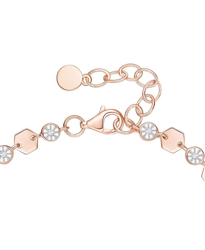 Macy's Diamond Luna Bracelet (1/10 ct. t.w.) Sterling Silver, 14K Gold or Rose over Silver