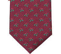 Club Room Men's Christmas Holly Printed Tie, Macy's Exclusive