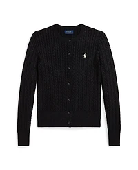 Polo Ralph Lauren Big Girls Metallic Cable Cotton-Blend Cardigan Sweater