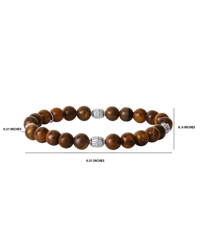Lucky Brand Tigers Eye Beaded Elastic Bracelet