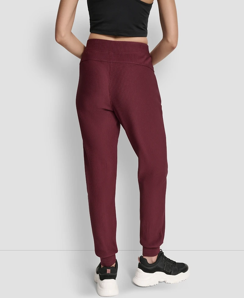 Dkny Women's Tech Ottoman Cuffed High Rise Joggers