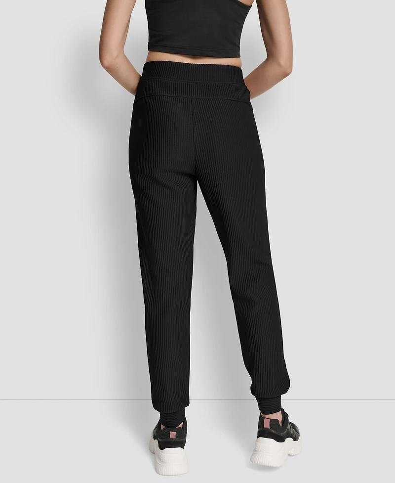 Dkny Women's Tech Ottoman Cuffed High Rise Joggers