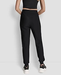 Dkny Women's Tech Ottoman Cuffed High Rise Joggers