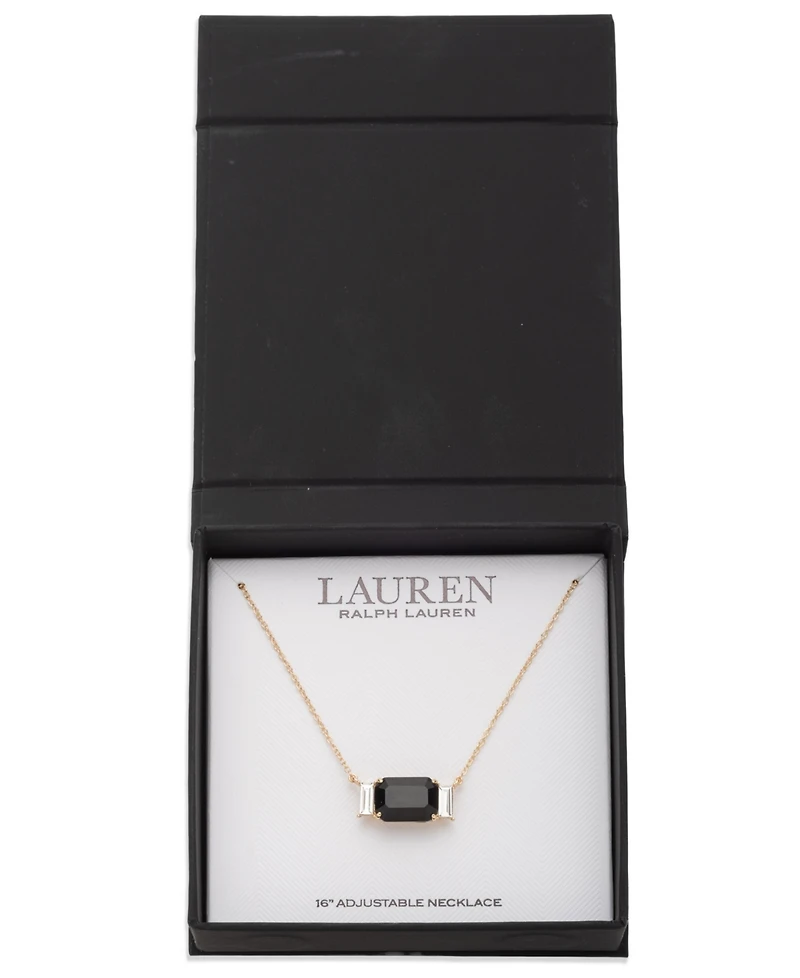 Lauren Ralph Glass Stone Pendant Necklace