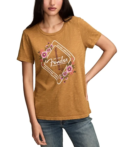 Lucky Brand Women's Fender Floral Crew Neck T-Shirt