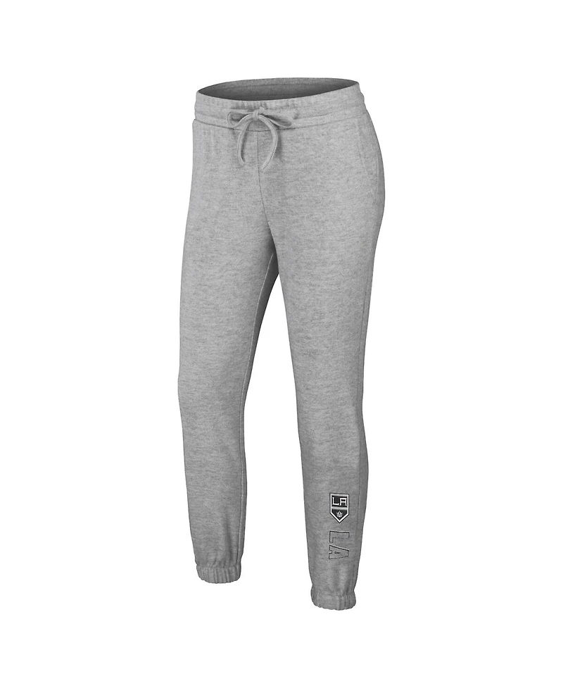 Wear by Erin Andrews Women's 2-Piece Heather Gray Los Angeles Kings Knit Long Sleeve Tri-Blend T-Shirt and Pants Sleep Set