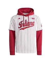Adidas Men's White/Crimson Indiana Hoosiers Baseball Jersey Hoodie